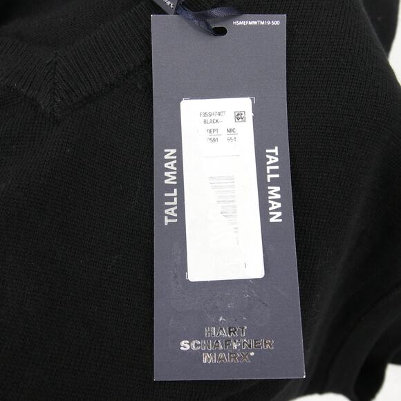 Hart Schaffner Marx Sweater Vest Black Extra Fine Merino Wool V Neck 2X Tall NWT - Picture 10 of 11